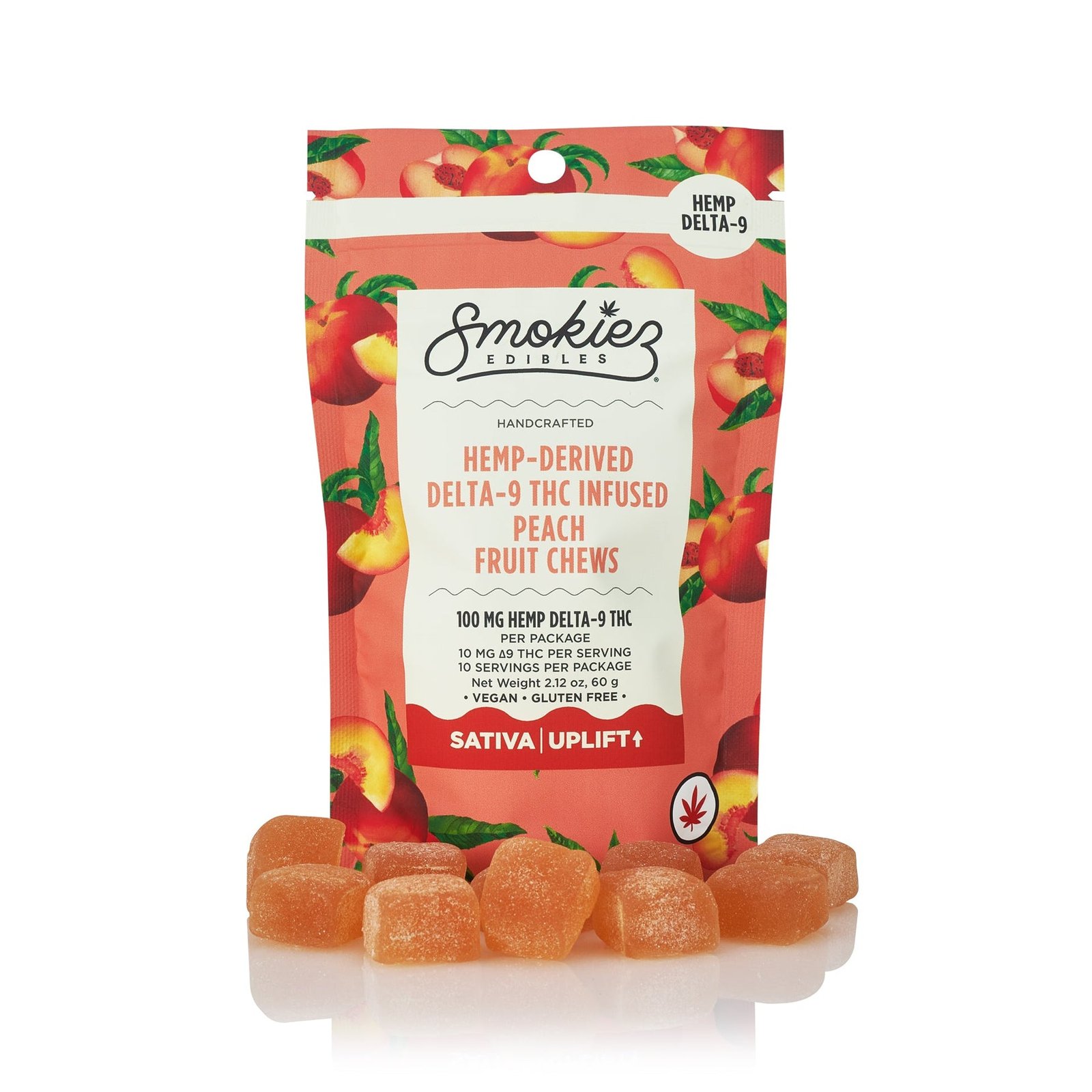 PEACH 10PK 100MG HEMP DELTA-9 GUMMIES