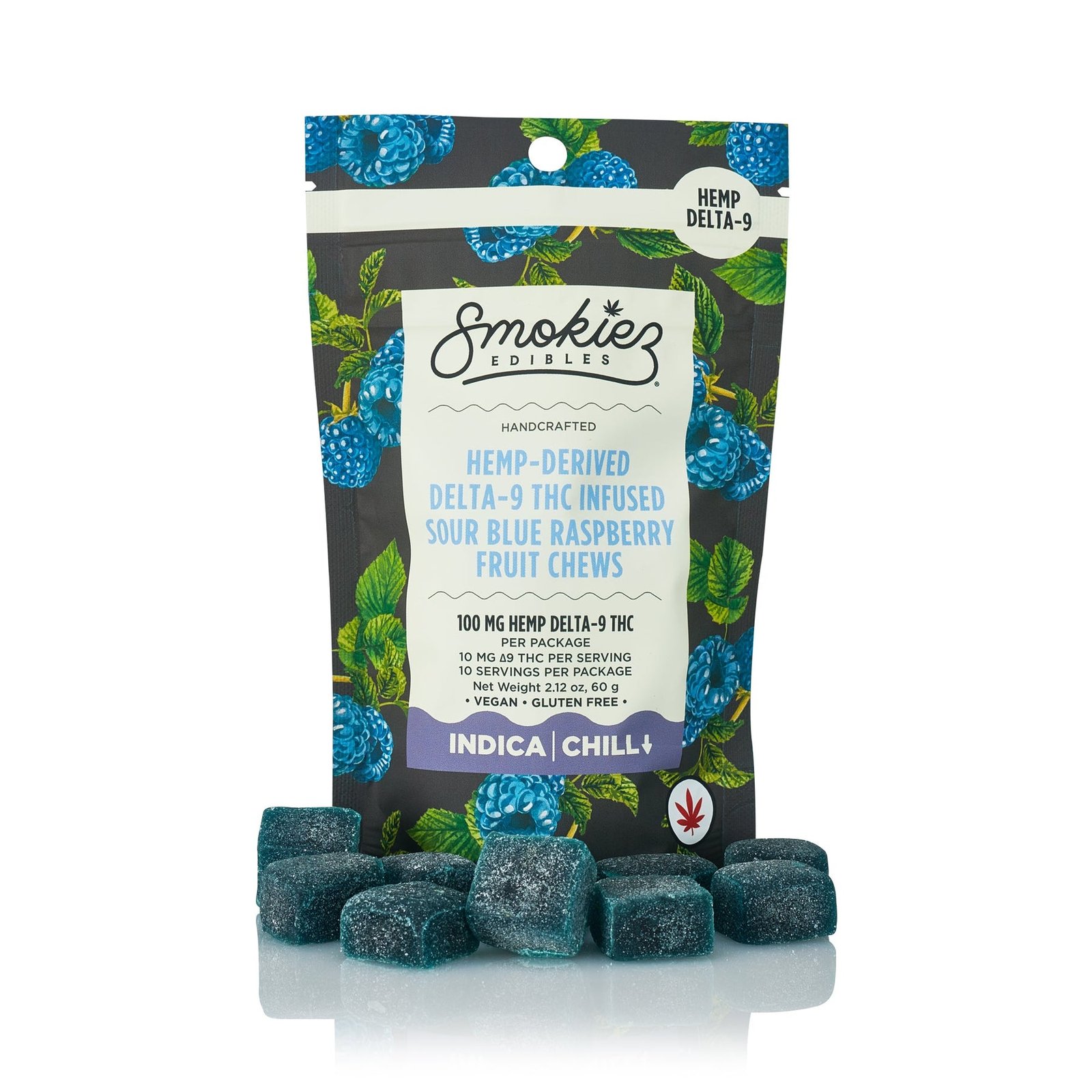 SOUR BLUE RASPBERRY 10PK 100MG HEMP DELTA-9 GUMMIES