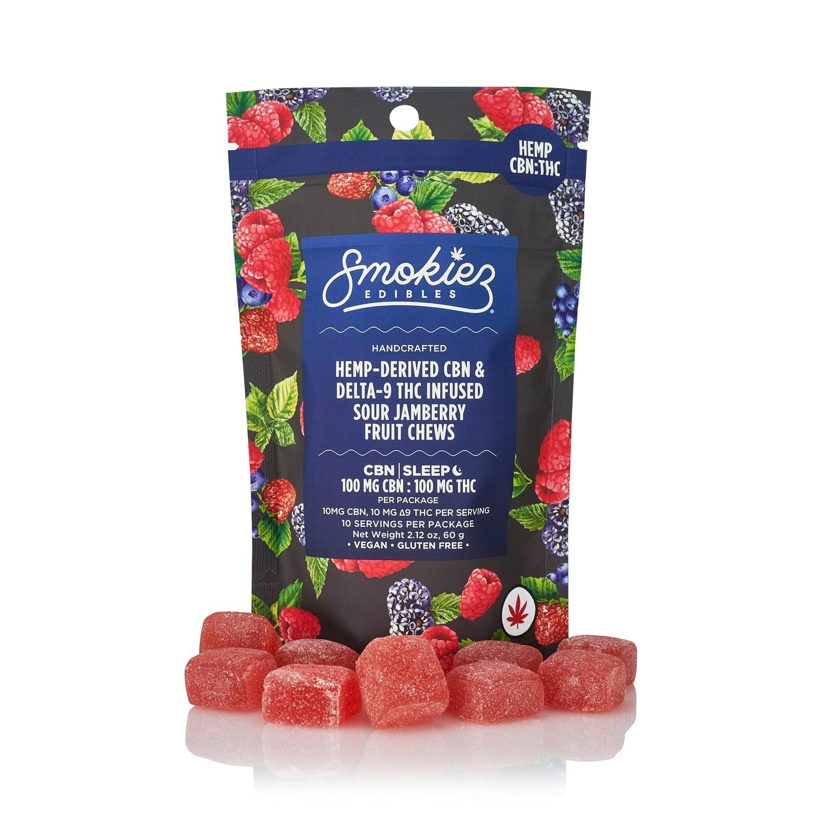 SOUR JAMBERRY 10PK HEMP DELTA-9:CBN GUMMIES - 100MG THC
